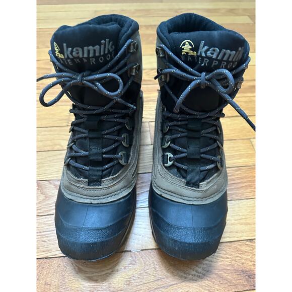 KAMIK Waterproof  Insulated Winter Boots Lace-up Leather Mens Size 8 - Picture 1 of 13